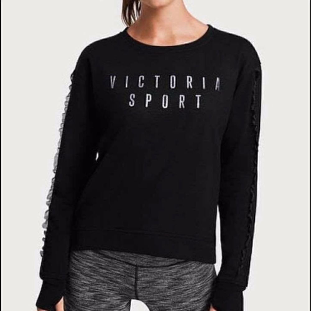 Victoria’s Secret sport black ruffle sweatshirt size M